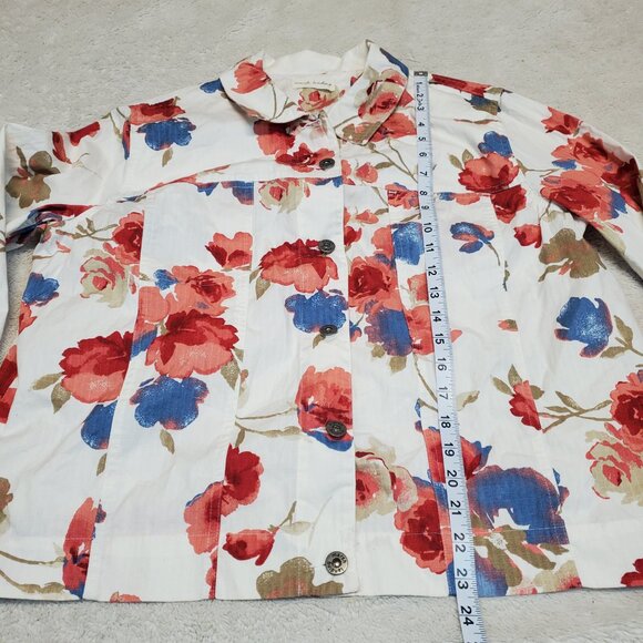 NWT Marsh Landing‎ White Red Blue Floral Cottagecore Romantic Top Skirt Set L 10 - Picture 7 of 16